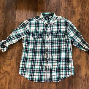 green and black large flannel